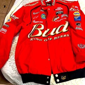 Budweiser Red Racing Jacket with Embroidered Logos